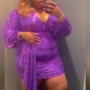 Gorgeous Purple Sequin Birthday Dress